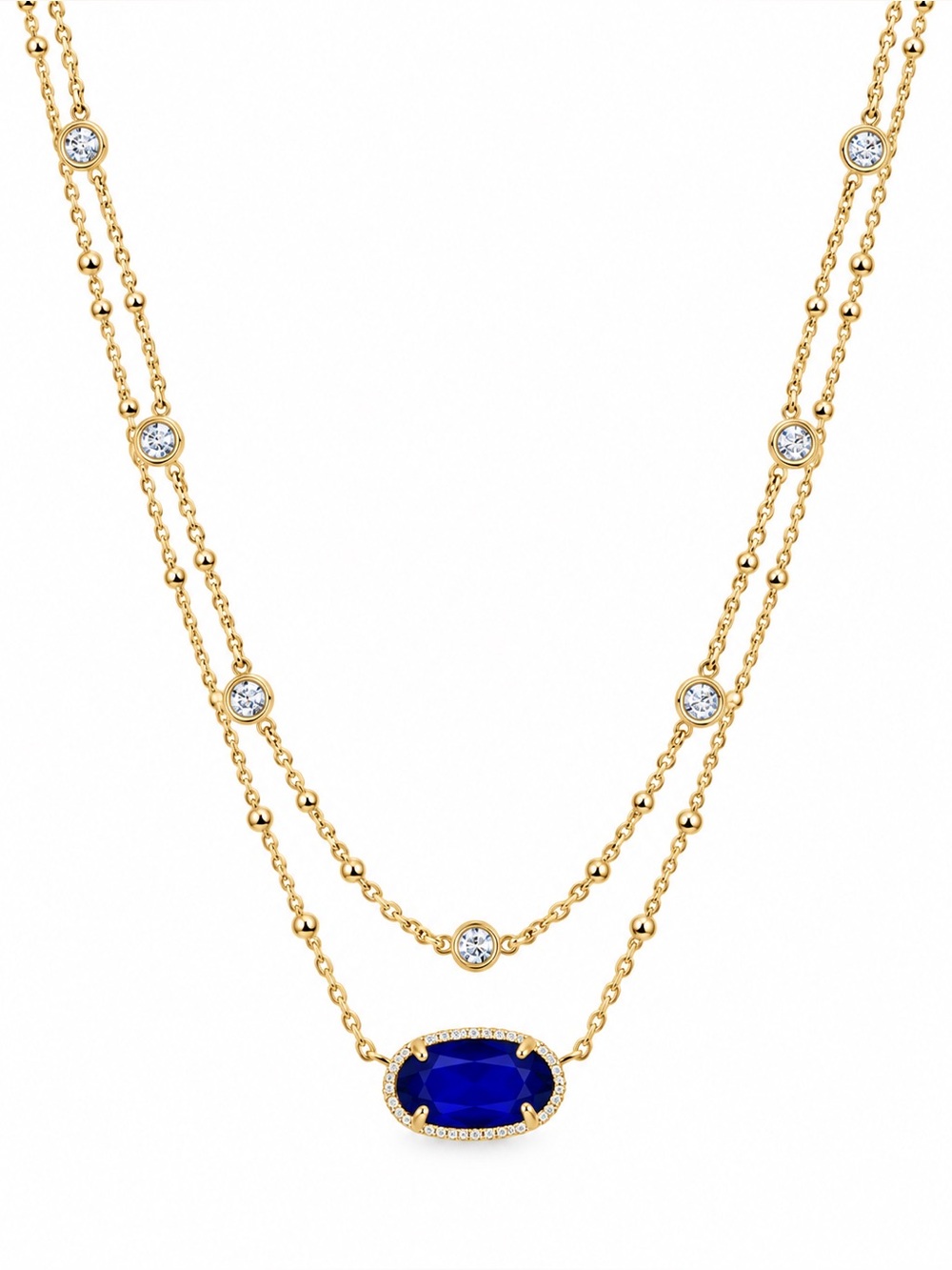 Kendra Scott Elisa Gold Multi Strand Necklace in Cobalt Blue